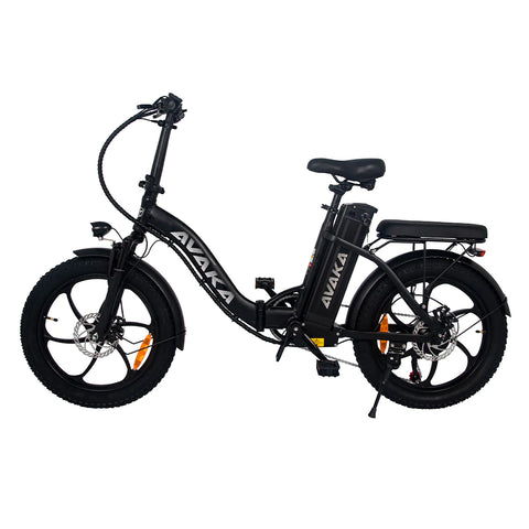 AVAKA BZ20 Plus zwarte opvouwbare elektrische fiets met dikke banden en krachtige motor, ideaal voor het kopen van een e-fiets in de buurt