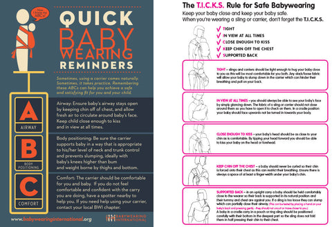 TICKS guie to babywearing safety