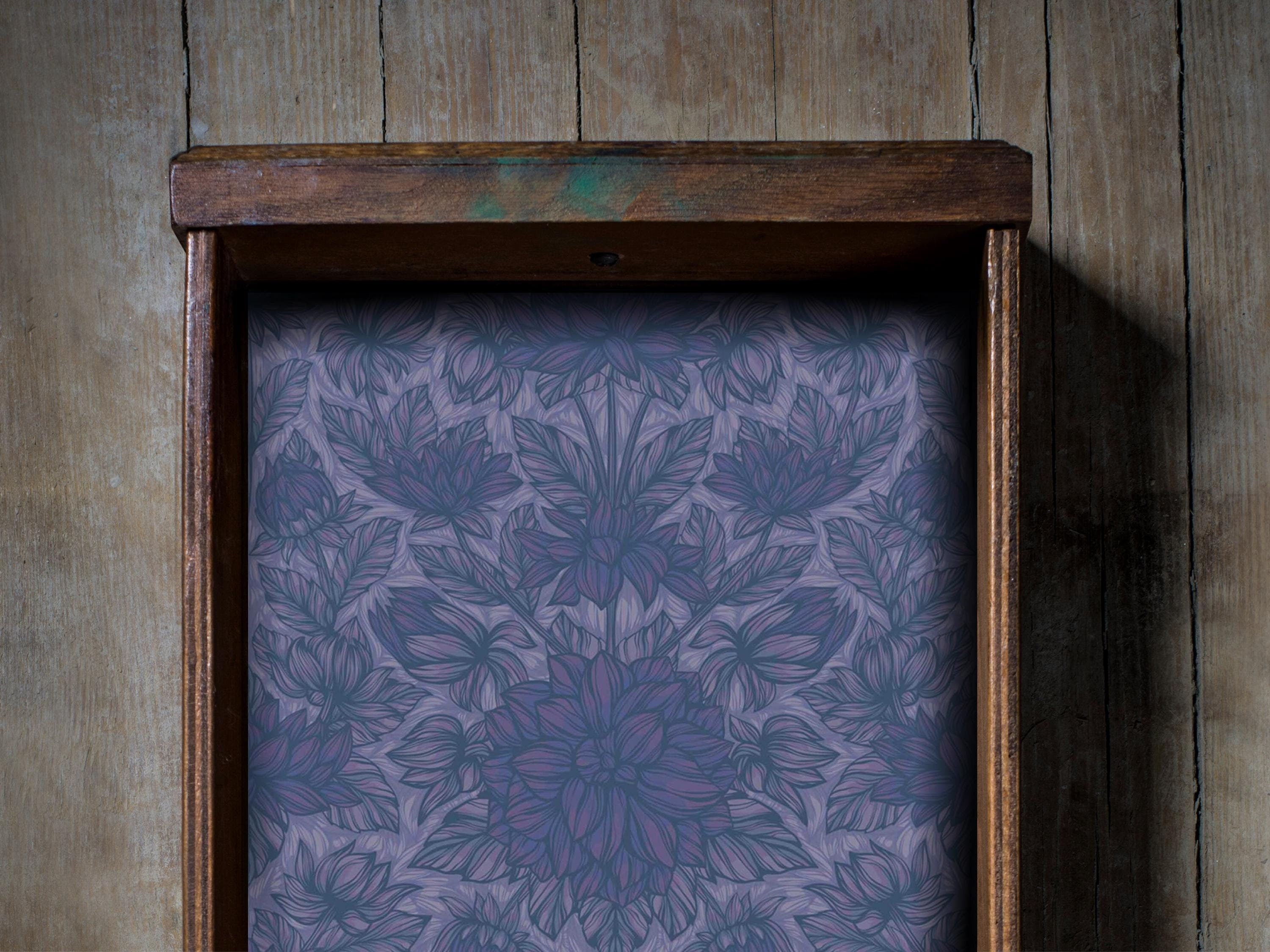 Dark Blue Floral Drawer Liner