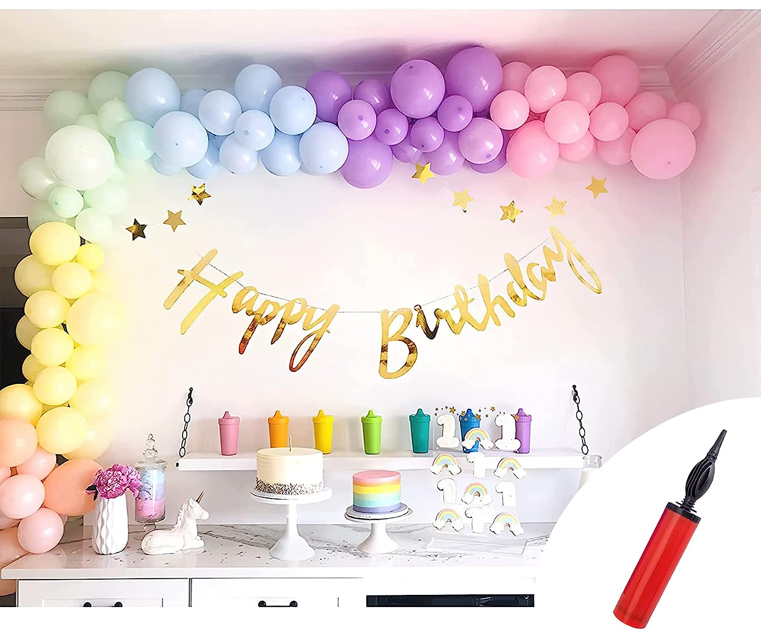 Pastel Rainbow Birthday Banner. Pastel Rainbow Birthday Decorations. Pastel Party  Decor. Pastel Rainbow 1st Birthday Decorations. Rainbow. 