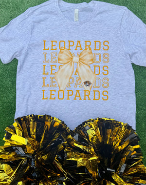 YOUTH DeQueen Leopards Bow Tee - Varsitee Spirit Shop