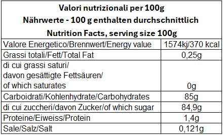 Valori nutrizionali. Nutrition Facts. Nährwerte