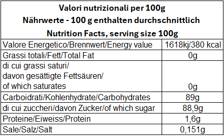 Valori nutrizionali. Nutrition Facts. Nährwerte