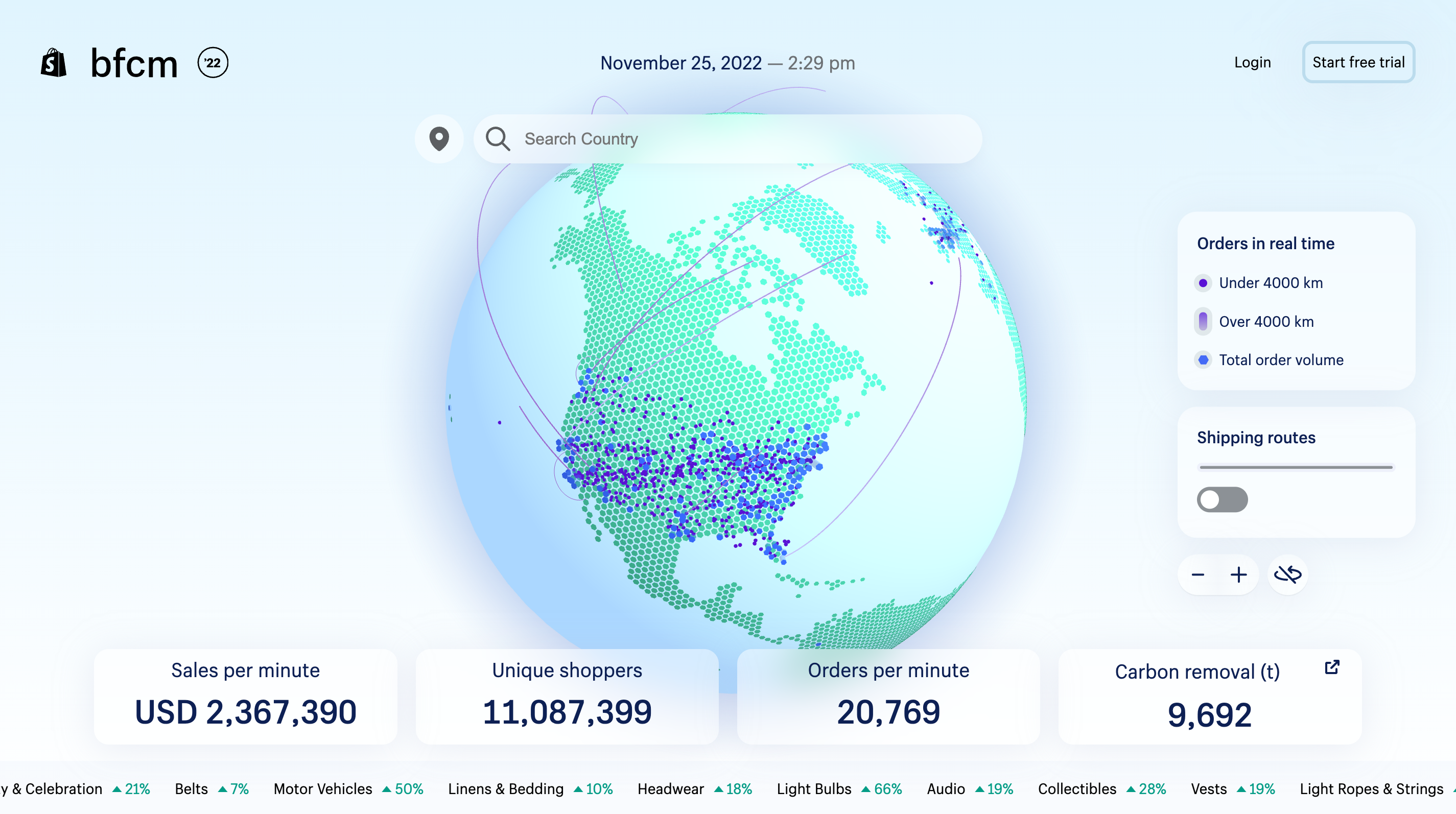 Shopify BFCM Live Map 2022 Frontend