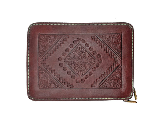Leather Tablet Case - Heritage - Zipper - Brown