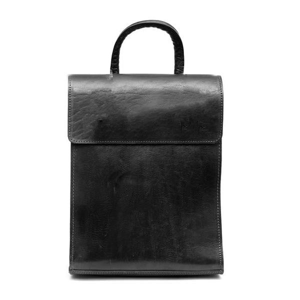 Paris Leather Slim Backpack - Black | Leather Backpack By Moroccan ...