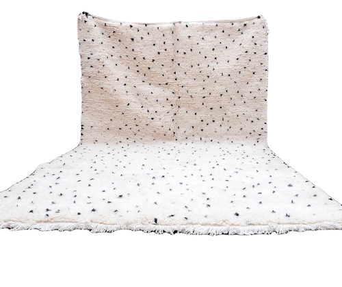 Moroccan Black Polka Dot Rug - Creamy White