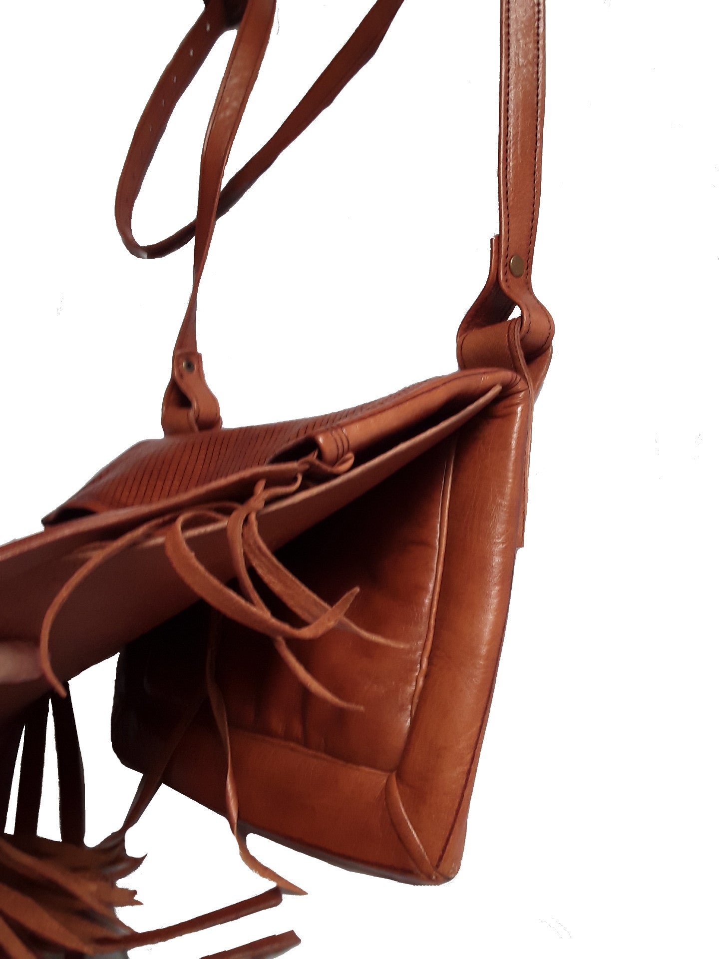 Rebel Leather Messenger/Crossbody Bag - Natural - Embossed - Simple