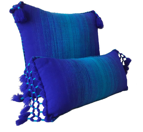 Chefchaouen Tassel Pillow Cover - Set of Two - Ocean