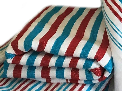 Mendil - Beach Towel - Red & Turquoise Thick Stripes