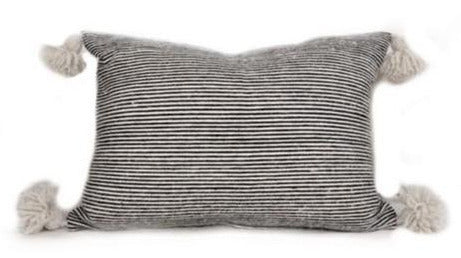 Moroccan PomPom Lumbar Pillow Cover - Chafak