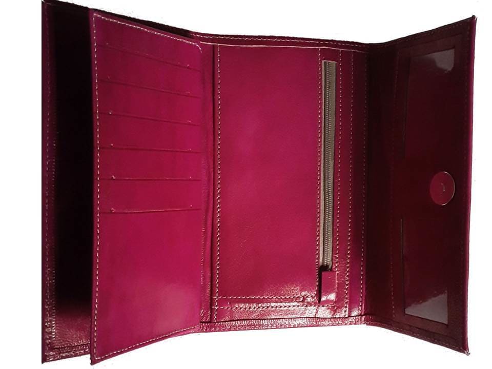 Club Morocco Wallet - Simple - Fuchsia  Leather Wallet By Moroccan  Corridor®