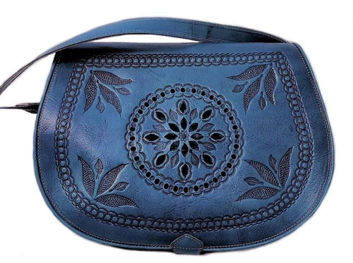 Creation of Marrakesh - Blue Leather Shoulder Bag