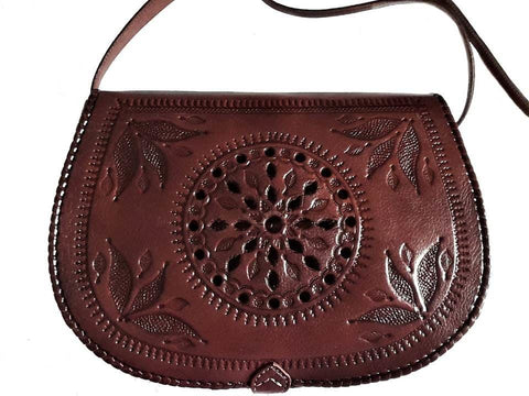 Creation of Marrakesh - Brown Leather Shoulder Bag | Saddle Bag By ...