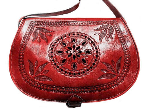 Creation of Marrakesh - Red Leather Shoulder Bag