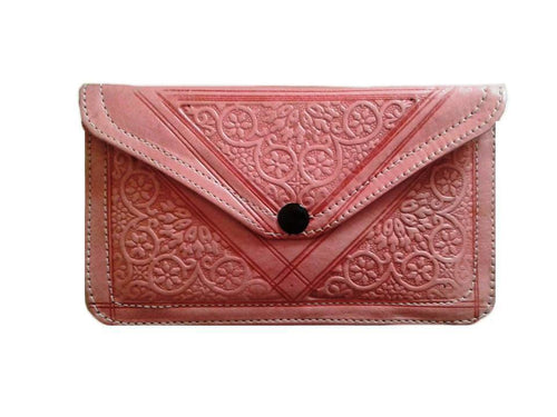 Envelope Leather Purse - Pink