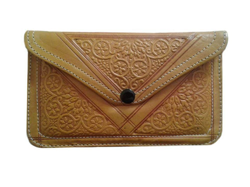 Envelope Leather Purse - Yellow