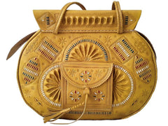 Boho Bag - Bohemian Bag - Leather Bag - Yellow