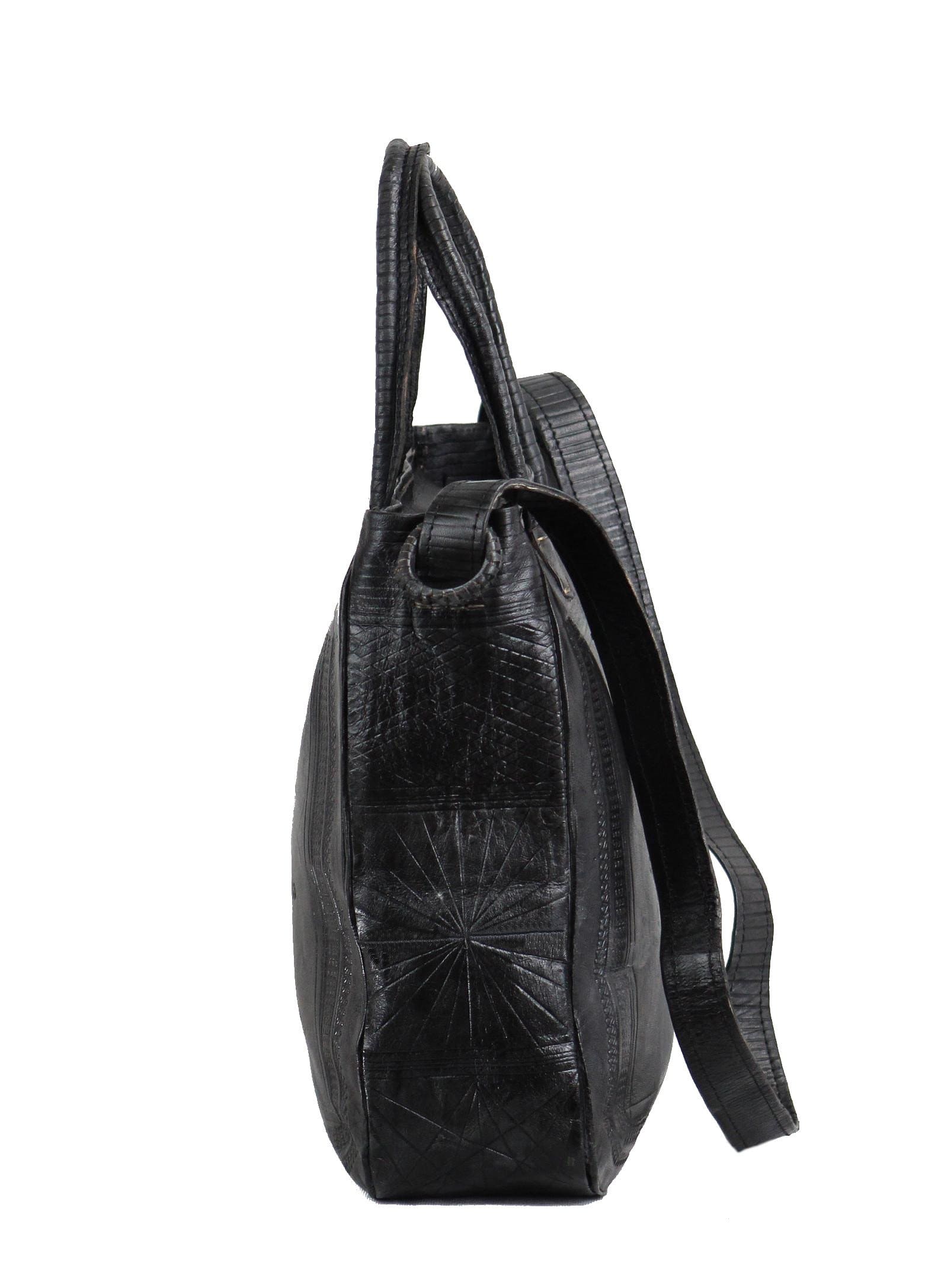 Women's Black Crocodile Leather Handbag Novel