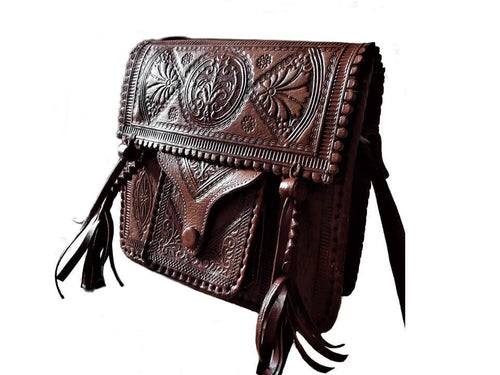 Hippie Leather Shoulder Bag - Brown