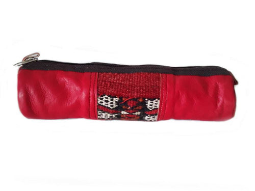 Leather Pencil Case / Makeup Bag - Marrakesh - Kilim