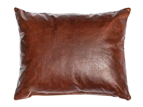 Leather Pillow Cover - Lumbar - Brown Caramel