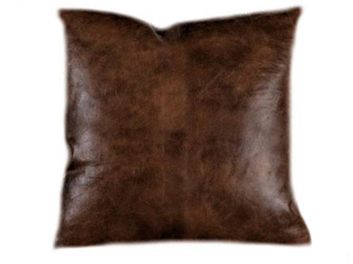 Leather Pillow Cover - Square - Brown