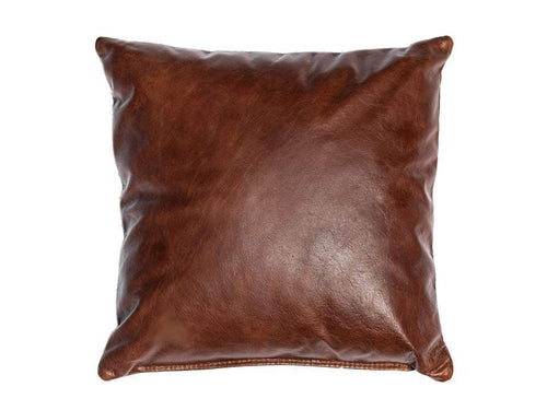 Leather Pillow Cover - Square - Brown Caramel