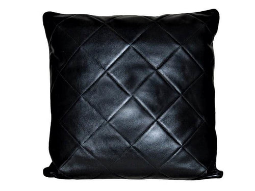Leather Pillow Cover - Square - King - Black