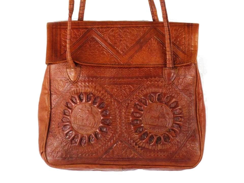 Moroccan Corridor Flower of Tetouan Oval Leather Tote