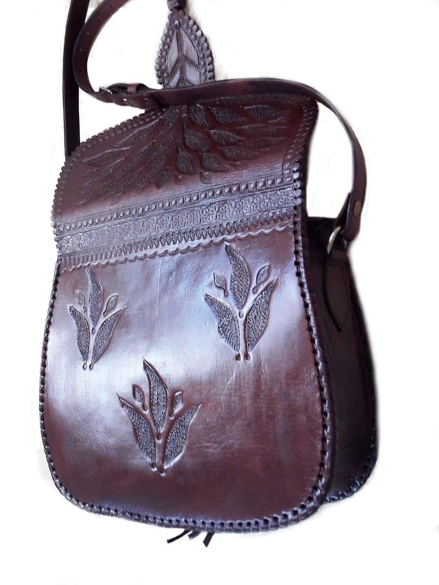 LSSAN Embroidered Leather Handbag