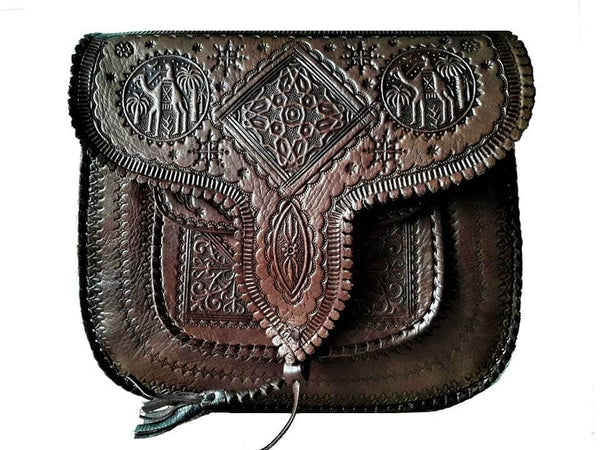 LSSAN Handbag - Large Size - Brown - Square | Leather Shoulder Bag By ...