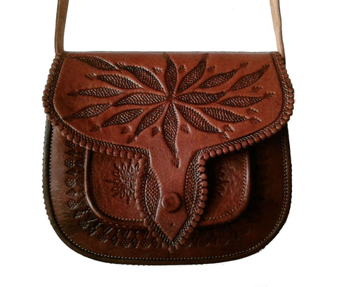 LSSAN Handbag - Lily Flower - Brown