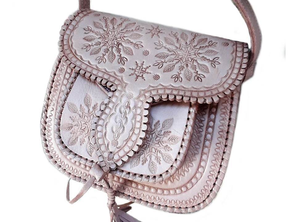 LSSAN Embroidered Leather Handbag