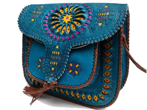 LSSAN Handbag - Turquoise - Embroidered
