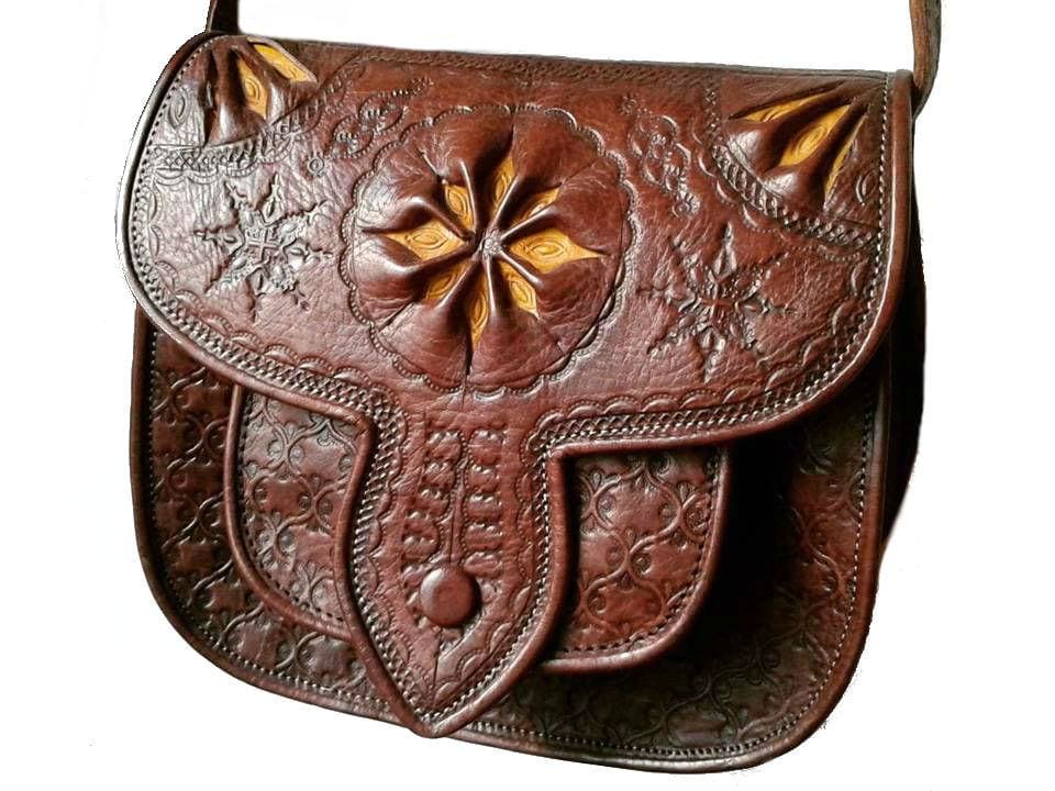 LSSAN Handbag - Yellow Stars | Leather Shoulder Bag By Moroccan Corridor®