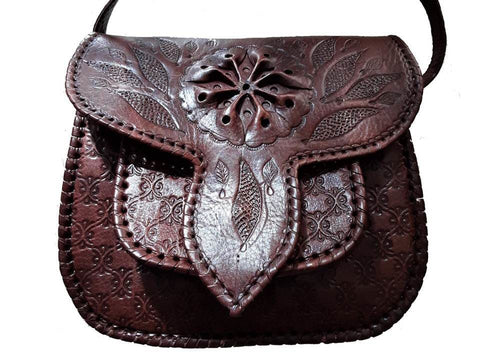 LSSAN Leather Handbag - Brown Star | Leather Shoulder Bag By Moroccan ...