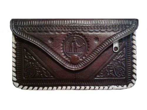 Moroccan Camel Leather Purse - Brown