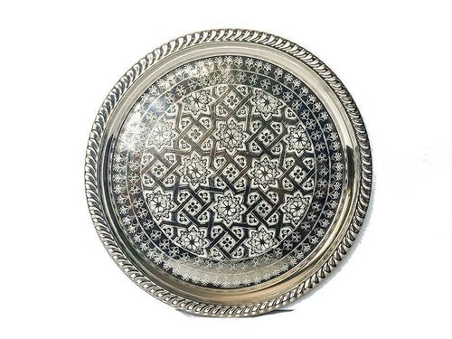 Moroccan Tea Tray - Round - Tiles - Large Size