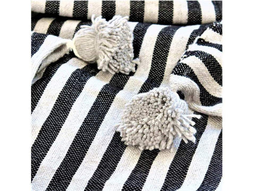Pom Pom Blanket - Zebra Print