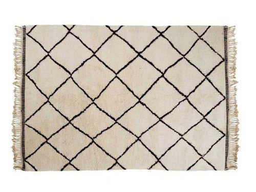 Rabat's Carpet (Zarbia Rbatia) with Beni Ourain Style - Rhombus
