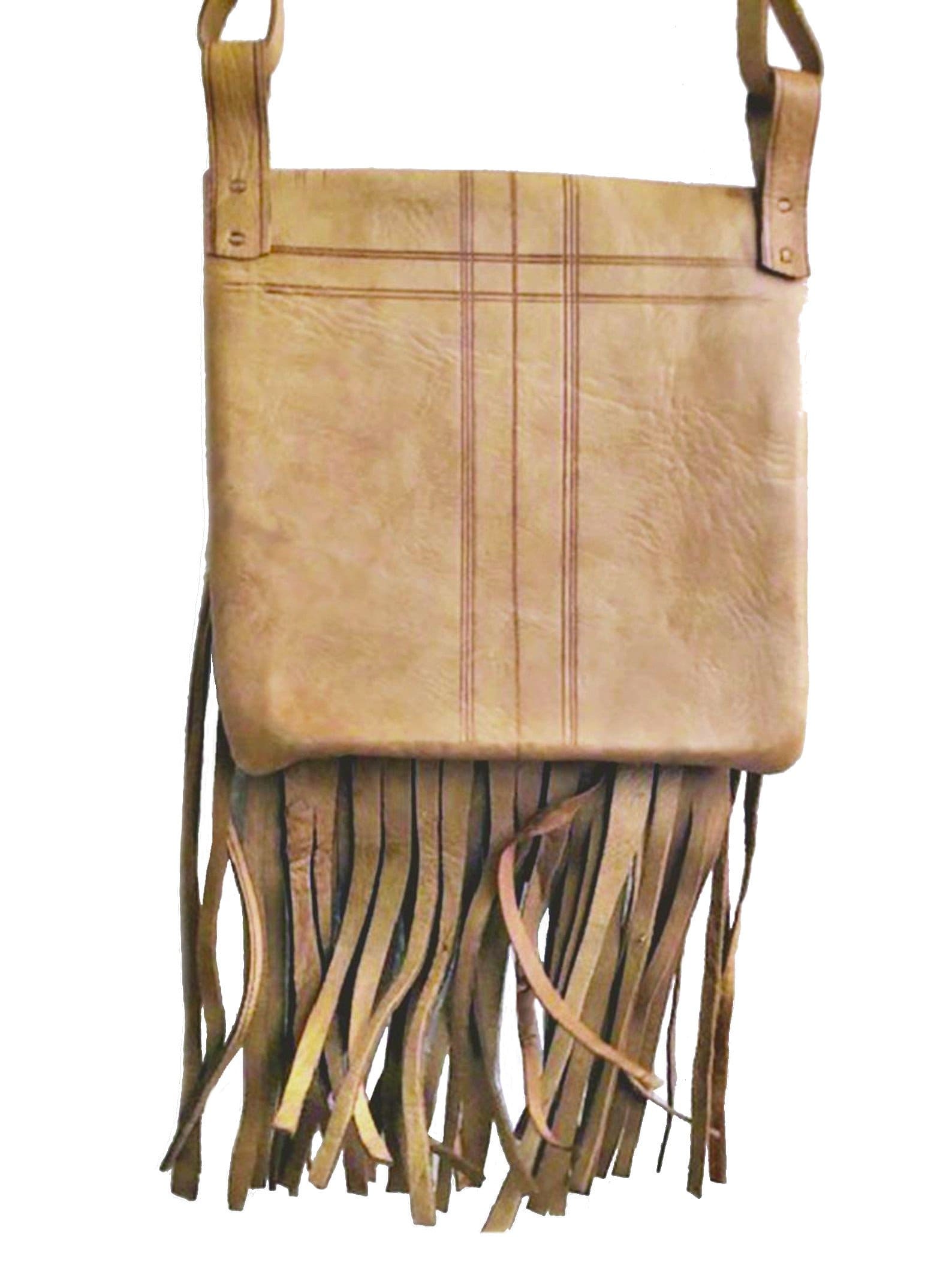 White Crossbody Fringed Leather Bag. Native American Inspired. 