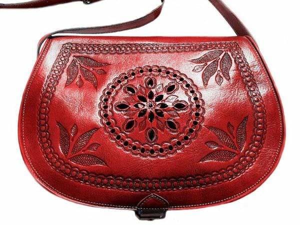 Red Leather Bag - Creation of Marrakesh - by Moroccan Corridor