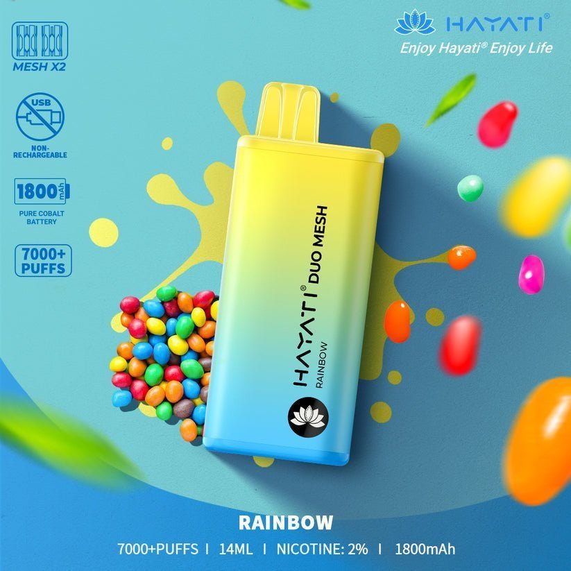 Hayati Duo Mesh 7000 Disposable Vape Puff Bar Pod Box of 10 - Vape Villa