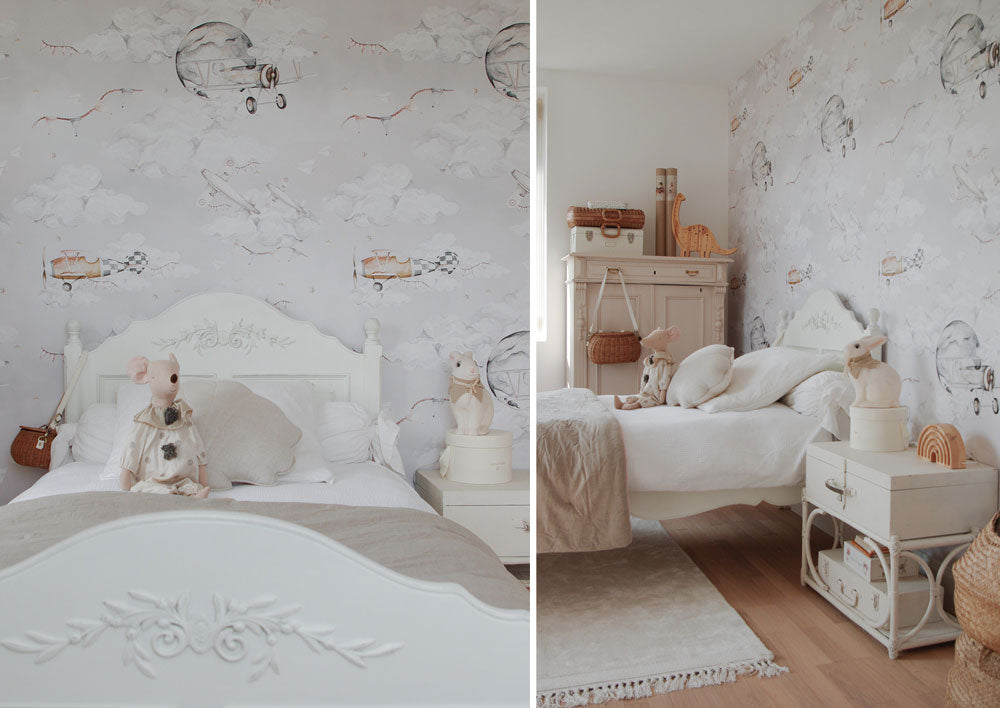 Magic planes wallpaper for boy's room - dekornik