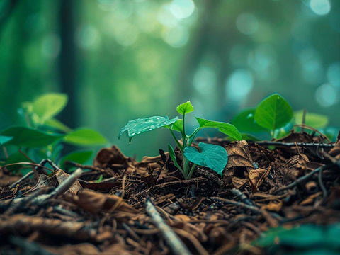 A Picture of Small Plants Growing Slowing in a Sustainable Environment