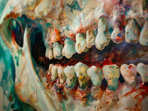 A Conceptual Art showing Incisor Teeth of an Adult Skull