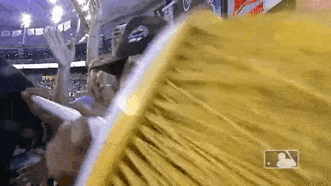 a gif of someone brushing the camera