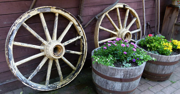 Reuse wheel on a garden