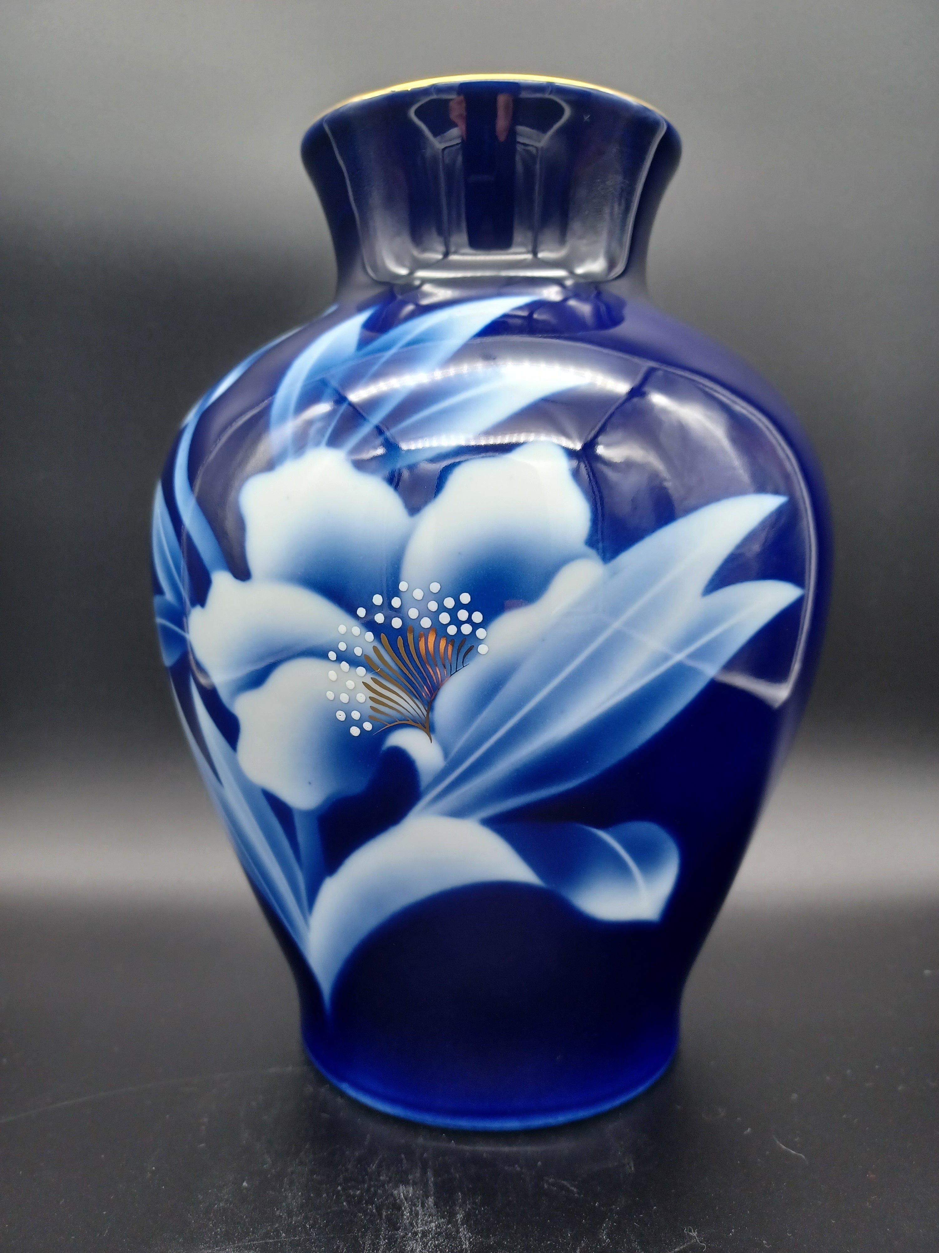 Visit us! Fukugawa Japanese Porcelain Vase Imperial Fine China Bone Cobalt  Blue and White Made in Japan #…